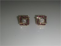 14 K Ruby and Diamond Earrings-Stellar!