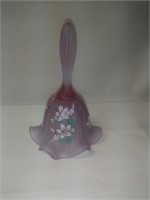 Fenton Hand Painted Pink Satin Art Glass Bell