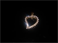 14 K Diamond Heart Pendant