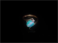 18 K Gold and Opal Ring-Colorful Pop!