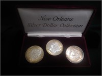 (3) Morgan Silver Dollars in Case Nice Toned Coins