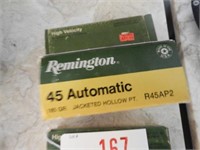 (3) boxes of Remington .45 automatic Jacketed
