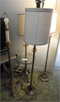 Selection of (4) brass floor lamps one with