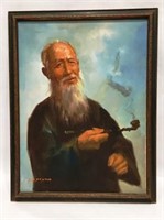 YIP PO WANG ORIENTAL MAN WITH PIPE