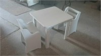 Child's Wooden Table & 2 Chairs