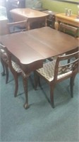 Gorgeous Mahogany Flip Top Table & 4 Chairs Ball