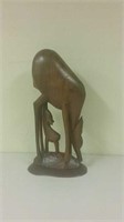 Beautiful Hand Carved Momma & Baby Deer 20"h