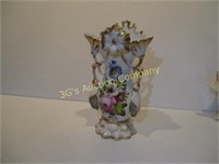 White Floral Vase with Gold Trim