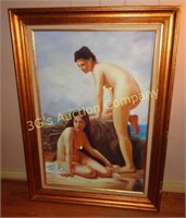 Ladies at Beach - Nude - Canvas
