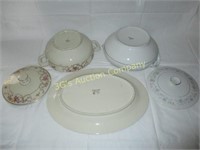Lot - Soup Bowls and Platter