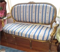 Blue and white Upholster Settee