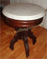 Marble Top Round Cherry Occasional Table