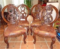 4 Upholstery Oak Chairs