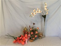 Vase, Faux Flowers, & décor