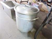 One Used Large Aluminum Kettle with Lid