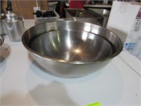Two Used Large S.S. Bowls Up to 22"