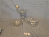 Crystal Bowl, Glass ashtray, & Dish