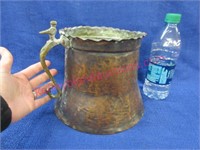 old copper pitcher (hammered copper)