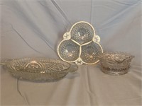Hobnail Dish, & Clear Glass dishes