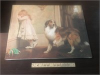 Vintage Collie & Girl Picture