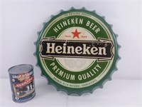 Capsule de bière Heineken décorative en métal