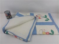 Courte-pointe vintage, 76x60po quilted blanket