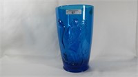 Fenton 7 1/2" blue Cleopatra vase