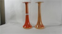 Imperial Free- Hand 9" Orange Candle Sticks
