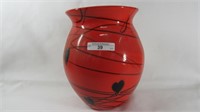Fenton 8" bittersweet Heart & Vine vase