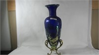 Fenton 14 1/2" Jeweled Sand Carved Amphora vase