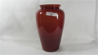 Fenton 8 1/2" red cased vase SAMPLE 1990 FAGCA