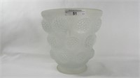 Fenton 6 1/2" frosted crystal vessel vase