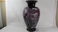 Fenton 11" hand painted Aubergn vase