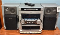 Phillips Home Stereo - 3 Disc - w/ Dual Cassette