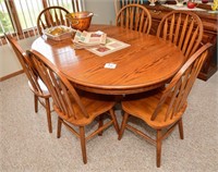 Oak Table w/ 8 Chairs - Really Nice
