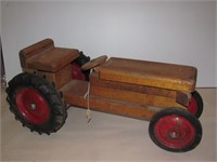 Homeade ride on wood tractor