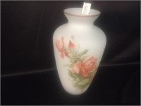Handpainted Frosted Glass Vase - 13" Tall