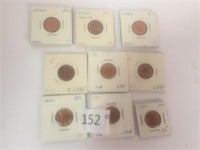 Lot of 9 Wheat Cent, Uncirculated