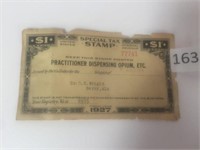 1923 Opium Dispensing Stamp, Berry AL
