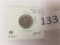 1937 P Silver Mercury Dime