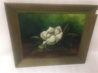 Framed Original Oil Painting by FP - 21" x 25"