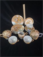 VINTAGE ASIAN THEME LUSTER WARE DISHES