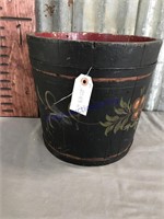 Wood bucket, painted