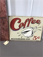 Coffee Bottomless Cup tin sign