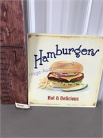 Hamburgers tin sign