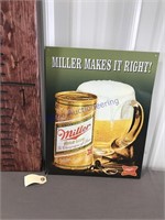 Miller Makes it Right tin sign