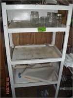 Wooden shelf and contents lot