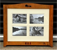 Rustic Wood Frame with 4 Western Looking Photos