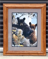 Art Print Cute Bear Cubs Up A Tree