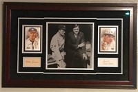 Babe Ruth and Walter Johnson Autographs framed